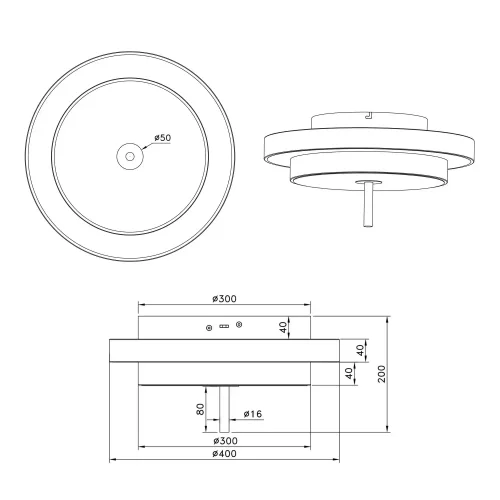PLAFÓN LED 34,5W REGULABLE 2300-3000-4000K GRIS CÁLIDO ELIX