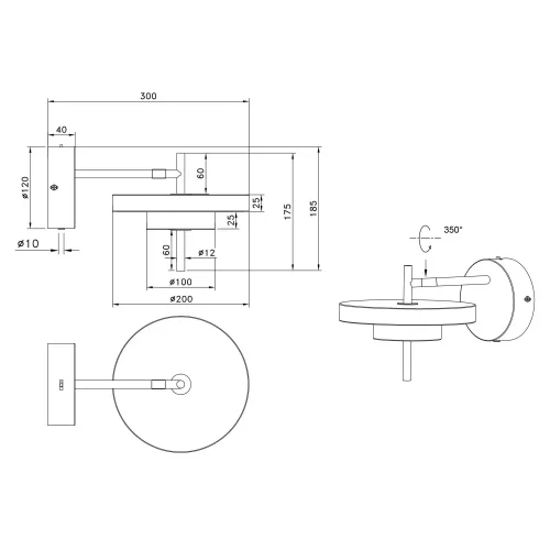 APLIQUE DE PARED LED 10W REGULABLE 2300-3000-4000K GRIS CÁLIDO ELIX