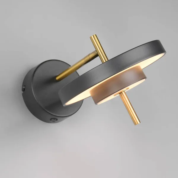 APLIQUE DE PARED LED 10W REGULABLE 2300-3000-4000K NEGRO ORO ELIX