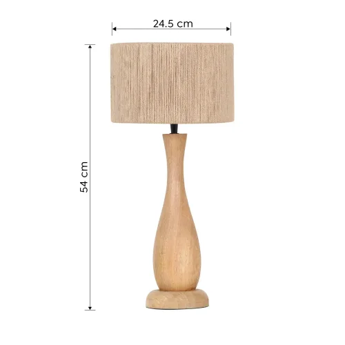 LÁMPARA DE MESA MADERA NATURAL/YUTE E27 TAIS
