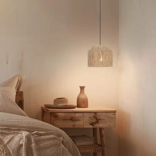 LÁMPARA DE TECHO 1 LUZ YUTE NATURAL Ø31CM E27 LEIKO