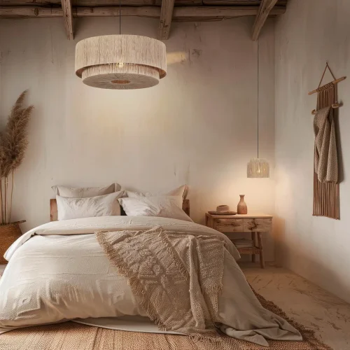 LÁMPARA DE TECHO 1 LUZ YUTE NATURAL Ø31CM E27 LEIKO