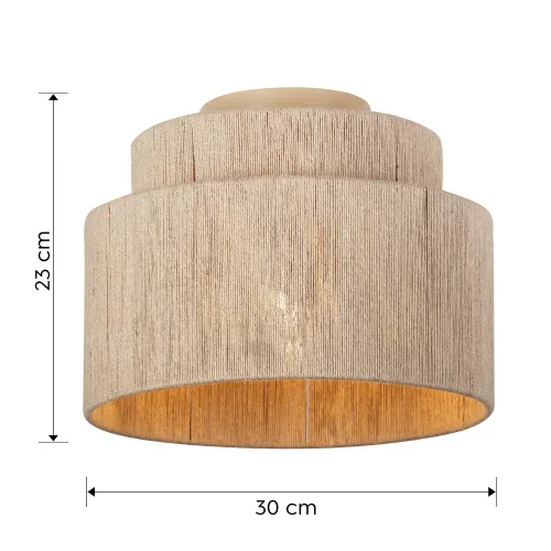 PLAFÓN DE TECHO 1 LUZ YUTE NATURAL E27 LEIKO