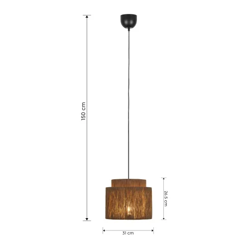 LÁMPARA DE TECHO 1 LUZ YUTE NATURAL Ø31CM E27 LEIKO