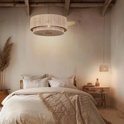 LÁMPARA DE TECHO 1 LUZ YUTE NATURAL Ø60CM E27 LEIKO