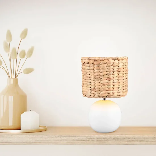 LÁMPARA DE MESA CERÁMICA PANTALLA ALGAS MARINAS 29CM PADINA