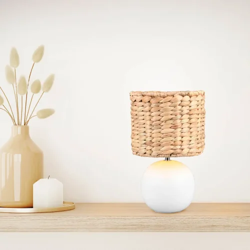 LÁMPARA DE MESA CERÁMICA PANTALLA ALGAS MARINAS 29CM PADINA