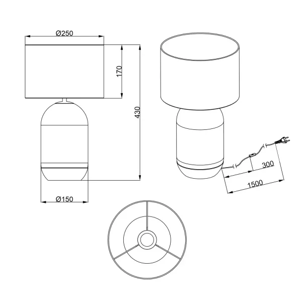 LÁMPARA DE MESA EN VIDRIO 43CM CELINE