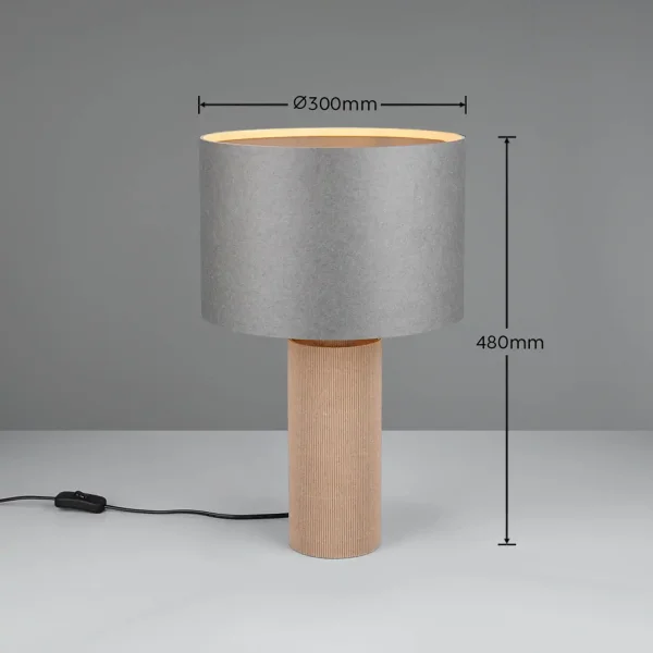 LÁMPARA DE MESA EN PAPPE NATURAL 48CM NEXA