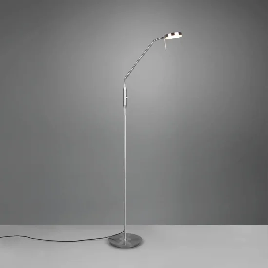 LÁMPARA DE PIE LED 12W REGULABLE NÍQUEL MATE EDEN