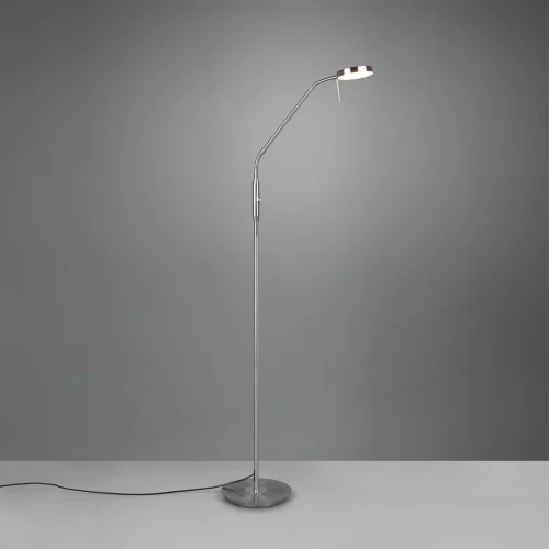 LÁMPARA DE PIE LED 12W REGULABLE NÍQUEL MATE EDEN