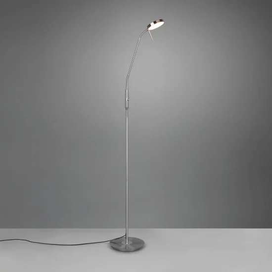 LÁMPARA DE PIE LED 12W REGULABLE NÍQUEL MATE EDEN 2