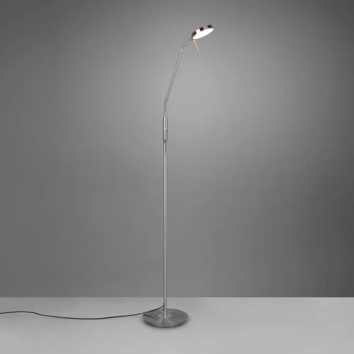 LÁMPARA DE PIE LED 12W REGULABLE NÍQUEL MATE EDEN