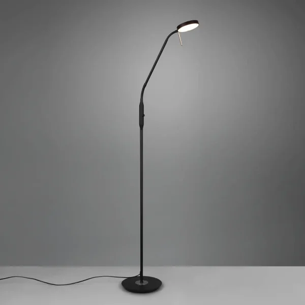 LÁMPARA DE PIE LED 12W REGULABLE ESTERA NEGRA EDEN