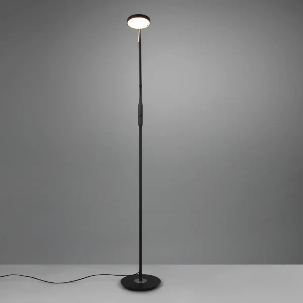 LÁMPARA DE PIE LED 12W REGULABLE ESTERA NEGRA EDEN