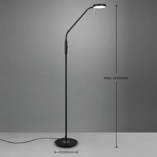 LÁMPARA DE PIE LED 12W REGULABLE ESTERA NEGRA EDEN