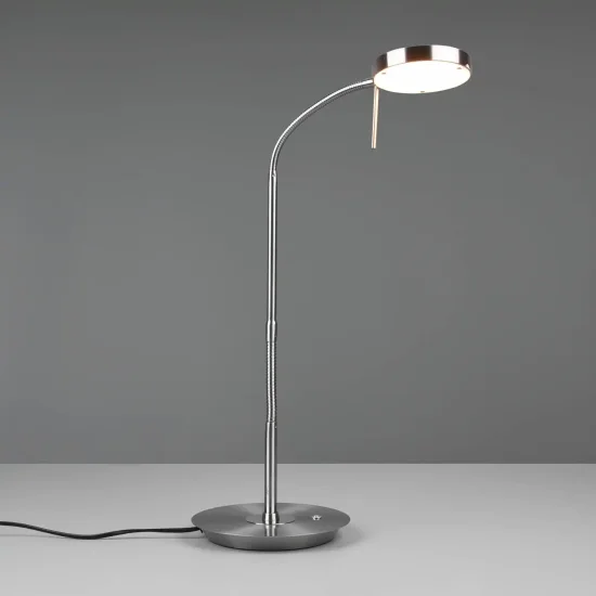 LÁMPARA DE MESA LED 12W REGULABLE NÍQUEL MATE EDEN