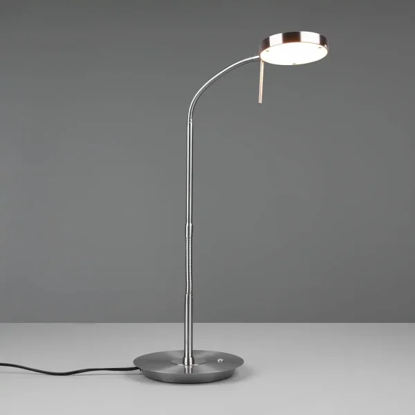 LÁMPARA DE MESA LED 12W REGULABLE NÍQUEL MATE EDEN