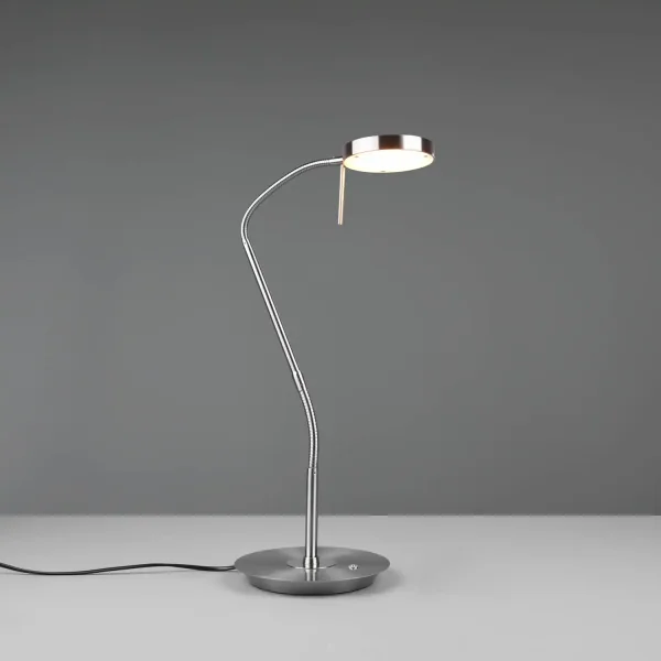 LÁMPARA DE MESA LED 12W REGULABLE NÍQUEL MATE EDEN