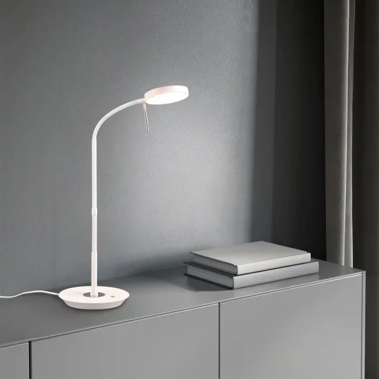 LÁMPARA DE MESA LED 12W REGULABLE ESTERA BLANCA EDEN