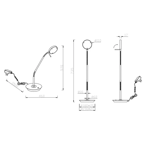 LÁMPARA DE MESA LED 12W REGULABLE ESTERA BLANCA EDEN