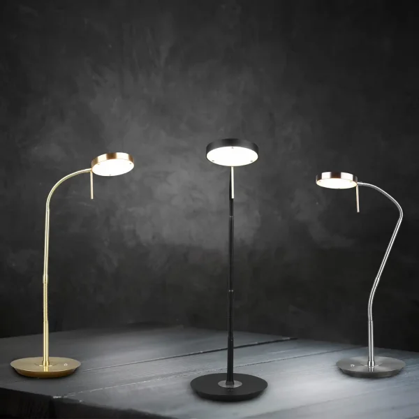 LÁMPARA DE MESA LED 12W REGULABLE ESTERA NEGRA EDEN