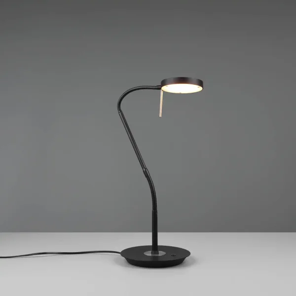 LÁMPARA DE MESA LED 12W REGULABLE ESTERA NEGRA EDEN