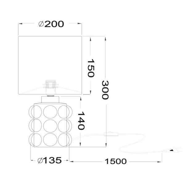 LÁMPARA DE MESA CERÁMICA VERDE 30CM E14 LOREEN
