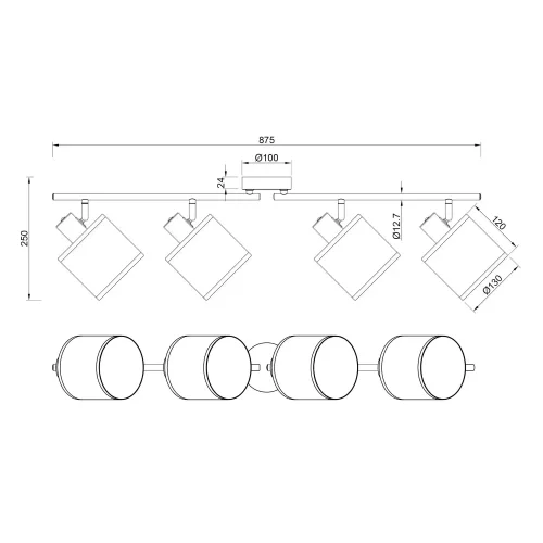 FOCO 4 LUCES PANTALLA EN ALGAS MARINAS E14 TERESA