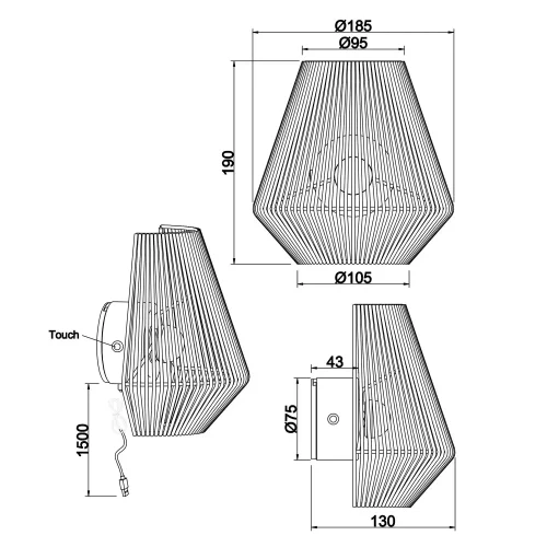 APLIQUE DE PARED LED 1,5W 3000K USB MARRÓN NUMA