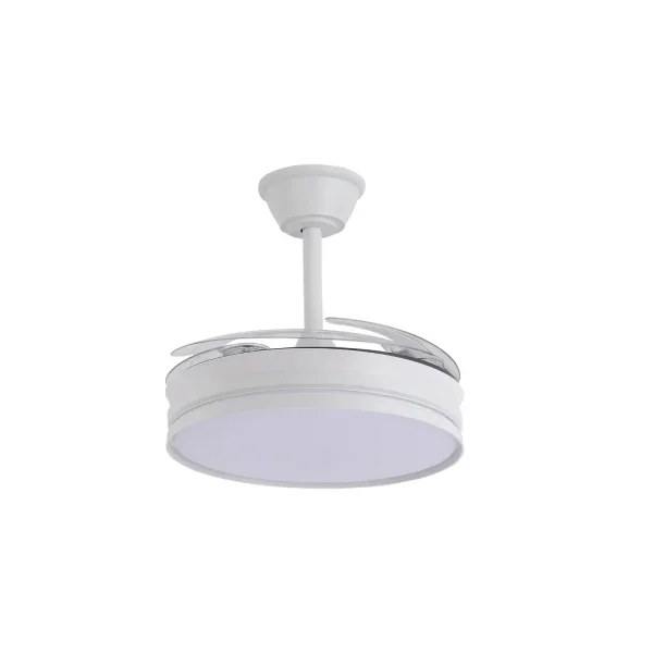 VENTILADOR DE TECHO LED 40W REGULABLE ASPAS RETRÁCTILES BLANCO CANDOR