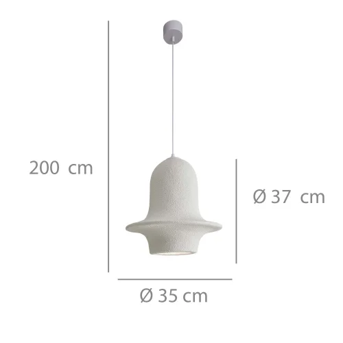 LÁMPARA DE TECHO 1 LUZ E27 35CM BLANCA RENATA