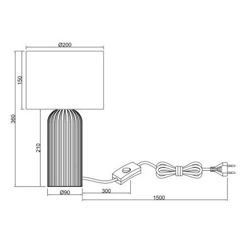 LÁMPARA DE MESA CERÁMICA BLANCA E27 36CM THALEN
