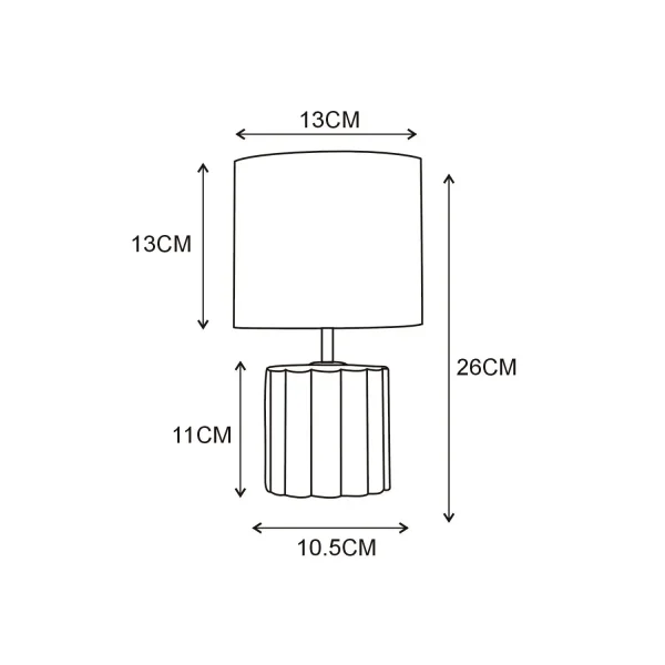 LÁMPARA DE MESA CERÁMICA BLANCA E14 BONNIE