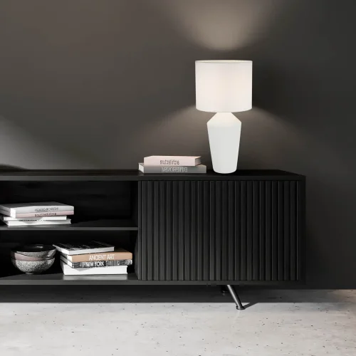 LÁMPARA DE MESA CERÁMICA BLANCA 52CM BASILEA