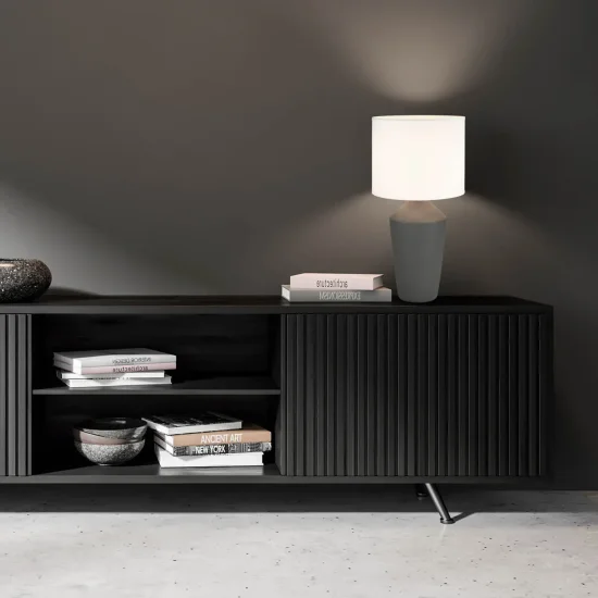 LÁMPARA DE MESA CERÁMICA MARRÓN 52CM BASILEA 2