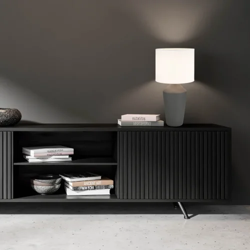 LÁMPARA DE MESA CERÁMICA MARRÓN 52CM BASILEA