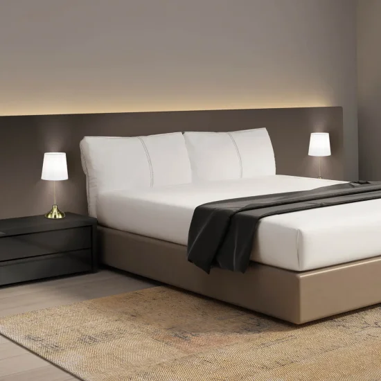 LÁMPARA DE MESA METAL CUERO E14 THARION 2