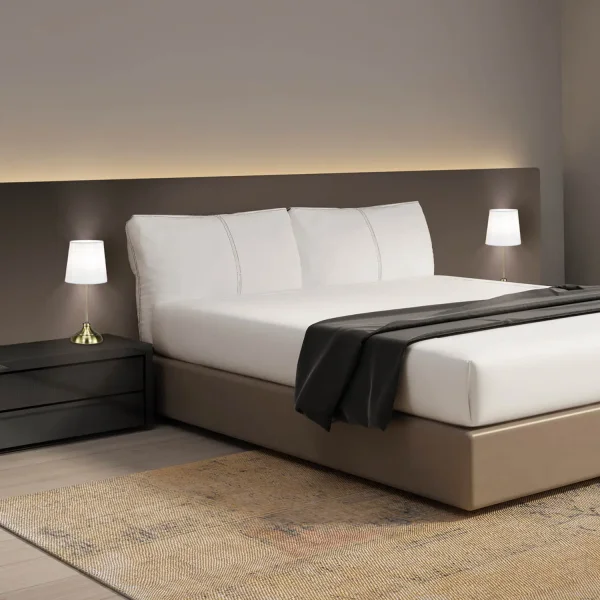 LÁMPARA DE MESA METAL CUERO E14 THARION