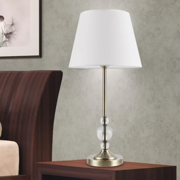 LÁMPARA DE MESA EN METAL CUERO E27 KAELIS