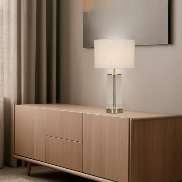 LÁMPARA DE MESA METAL LATÓN E27 50CM NEREYA