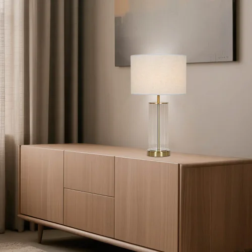 LÁMPARA DE MESA METAL LATÓN E27 50CM NEREYA