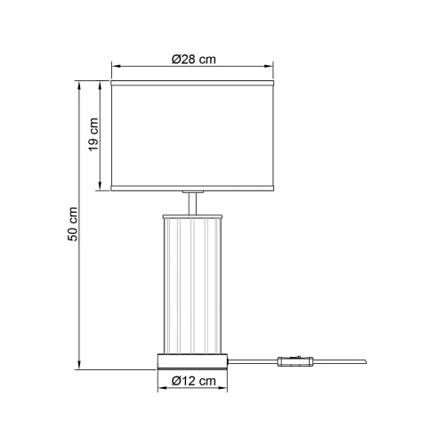 LÁMPARA DE MESA METAL LATÓN E27 50CM NEREYA