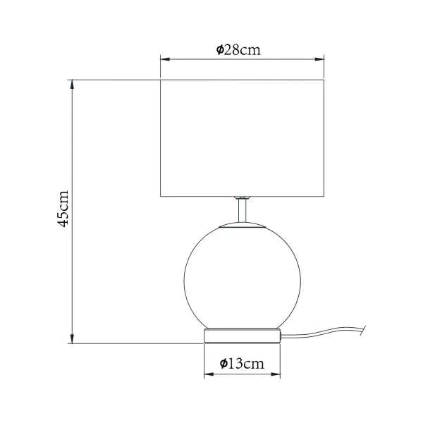 LÁMPARA DE MESA METAL LATÓN E27 45CM MIREL