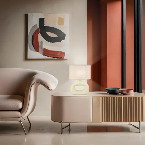 LÁMPARA DE MESA CERÁMICA VAINILLA E14 MALDEN