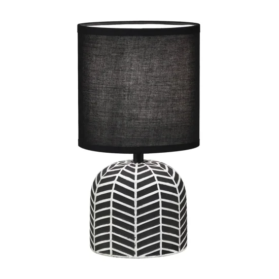 LÁMPARA DE MESA EN CERÁMICA NEGRO/BLANCO E14 ELTONIA