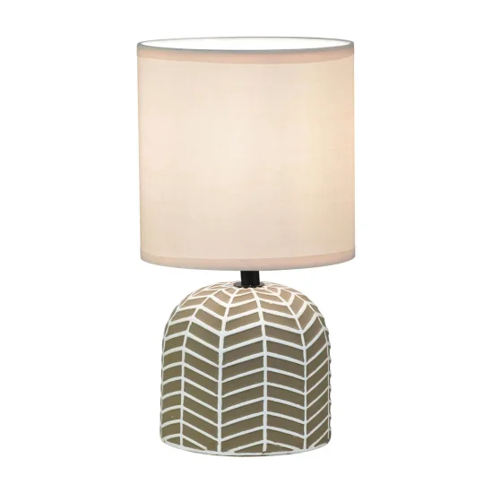 LÁMPARA DE MESA EN CERÁMICA MARRÓN/BLANCO E14 ELTONIA