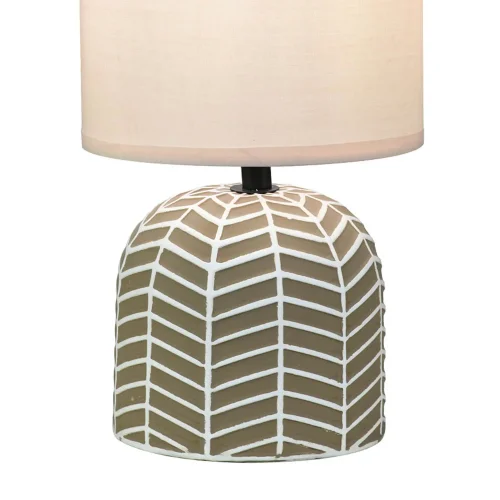 LÁMPARA DE MESA EN CERÁMICA MARRÓN/BLANCO E14 ELTONIA