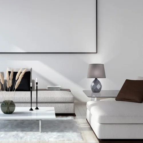 LÁMPARA DE MESA CERÁMICA MARRÓN E14 SYMETRA