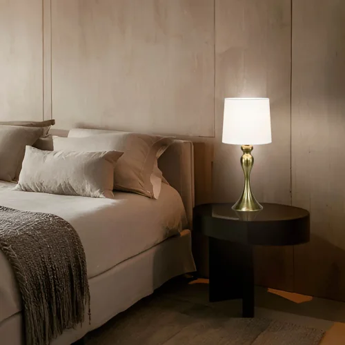 LÁMPARA DE MESA METAL CUERO E27 ARLISSE